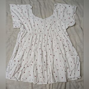 SO 🍓 Strawberry Tiered MIDI Dress - Plus Size 3X